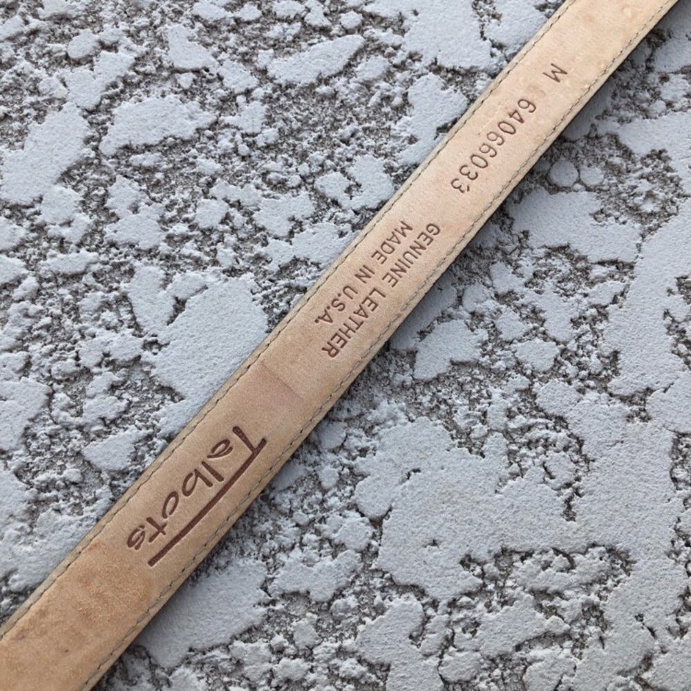 TALBOTS Brown Leather & Tan Leopard Calf Hair Belt - Picture 3 of 5